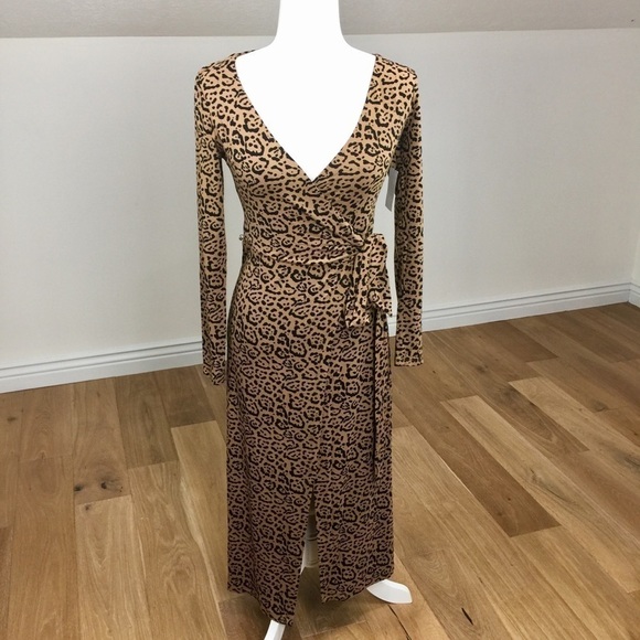 Good American Daynight Long Sleeve Midi Wrap Dress Size 0 (XS) - Picture 2 of 11